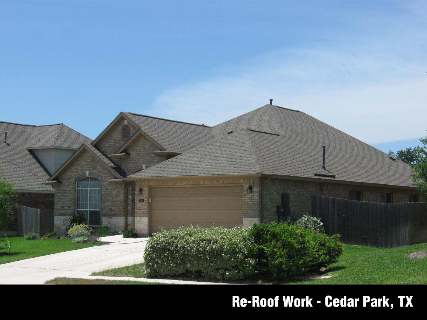 One-Story Home in Cedar Park received a new roof from All Star Roofing